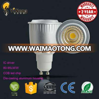 wholesale 2years warranty dimmable DC12V AC220V Gu10 MR16 GU5.3 aluminum 5w cob led spotlight